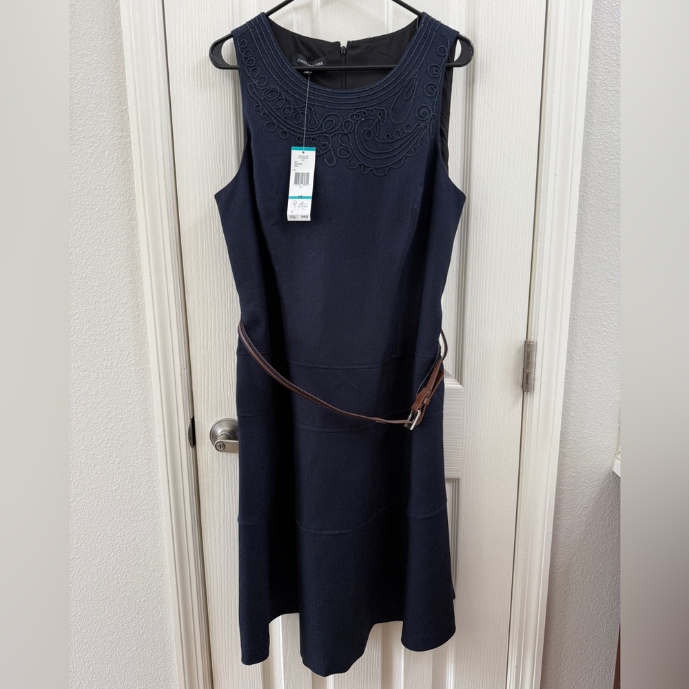 Jones New York Navy Blue Dress NWT